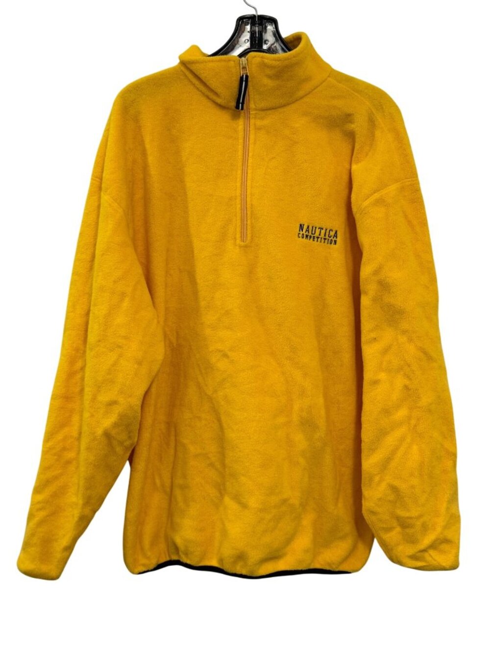 vintage Nautica Competition Yellow Fleece Pullover Jacket XL quarter zip